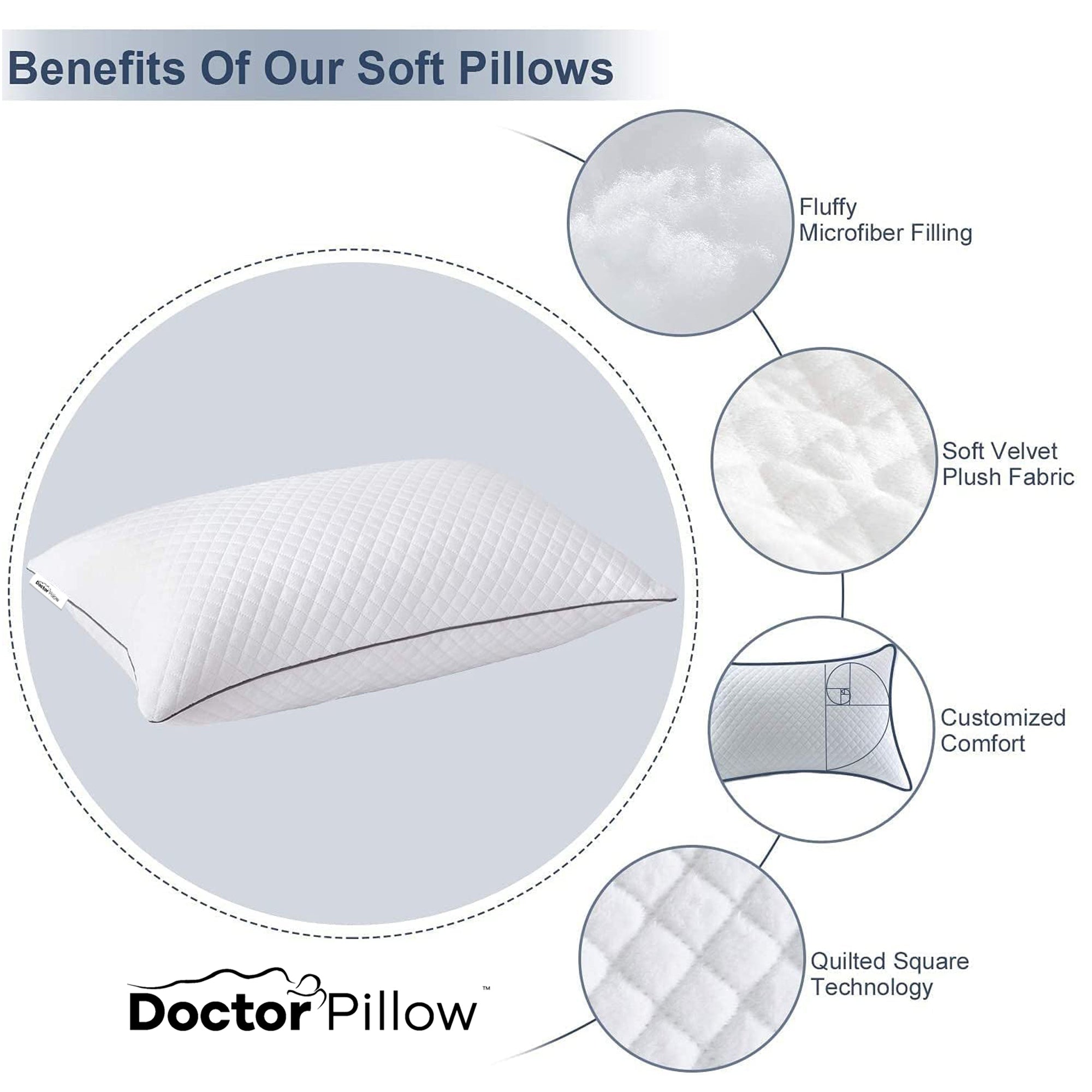 Soft Plush Pillow for Stomach Sleepers