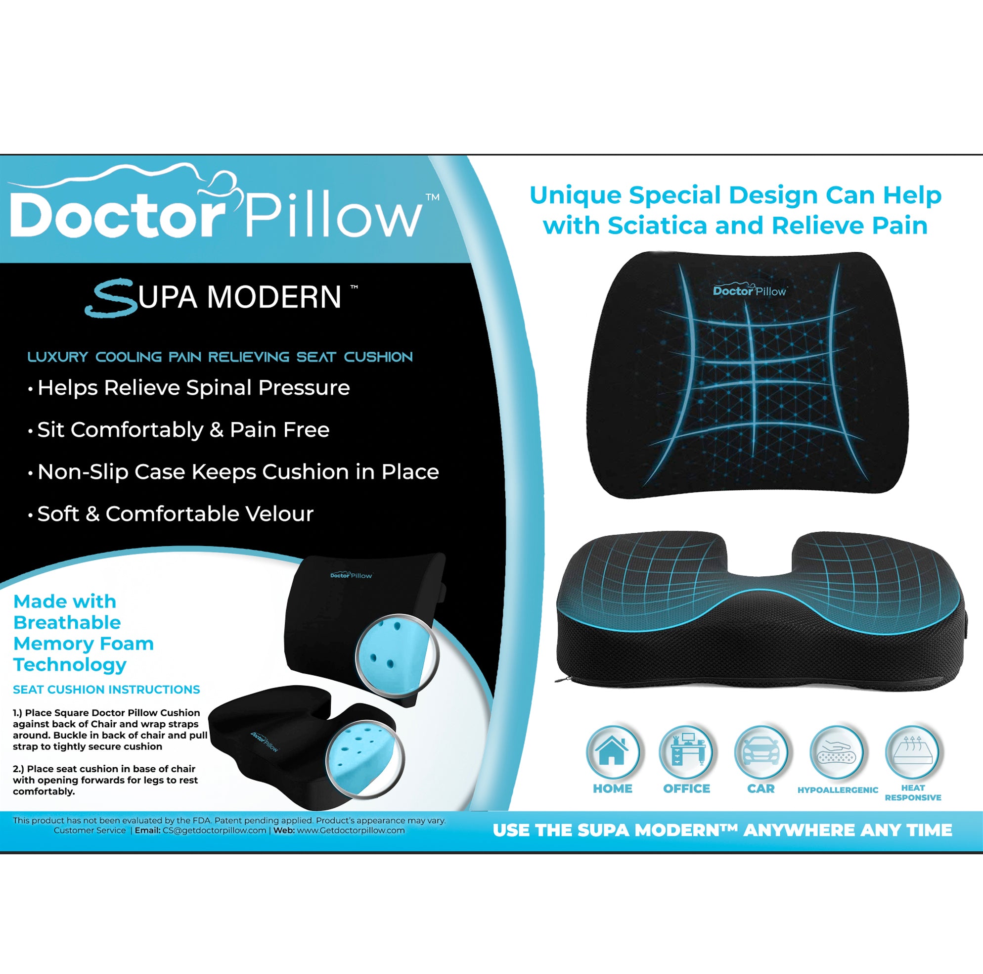 Doctor Pillow Supa Modern Comfort Office Cushion Set
